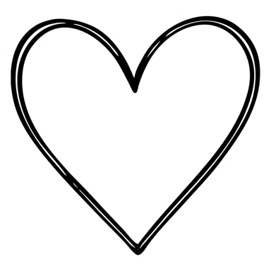 hand-drawn outlined heart with violet and grey accents sticker