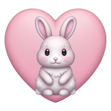 pastel heart with a bunny motif sticker