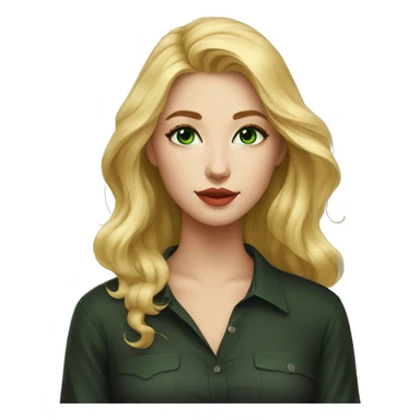 Artist GIRL with paints blonde beautiful green eye kiss full body and legs. Black shirt sticker
