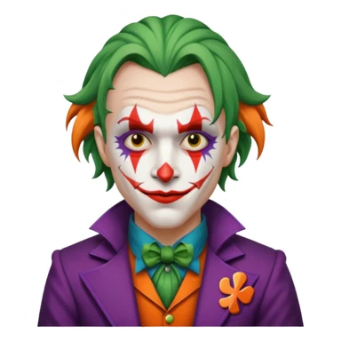 crazy colorful human jolly joker from poker, medieval, vintage sticker