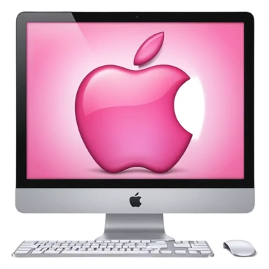 Pink apple computer open sticker
