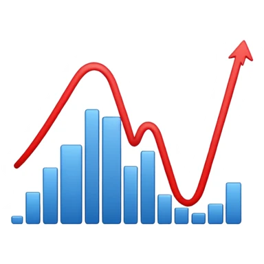 graph with line going down and the line being red sticker