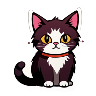 Cat painting sticker