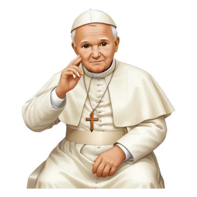 Pope John Paul II sitting on a boat sticker