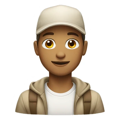 "Young man, white with  wearing a beige cap." sticker