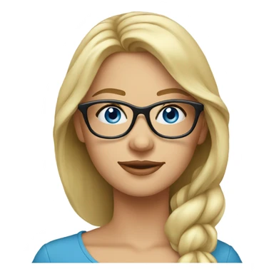 Real pretty blonde woman, blue eyes, wearing glasses - SIDE PROFILE  sticker