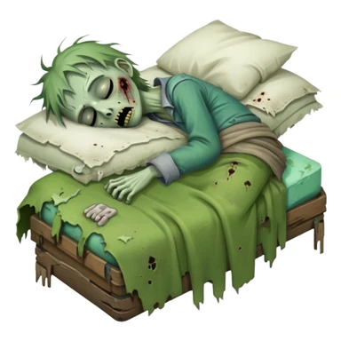sleeping zombie with zzz sticker