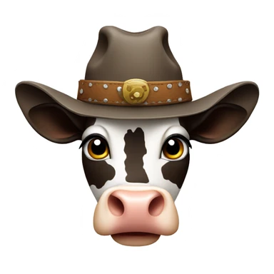 Cow with cowboy hat sticker