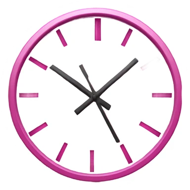 pink clock, cracked sticker