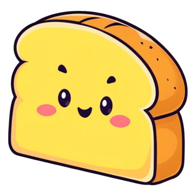 Korean egg bread, cartoonish fun sticker style sticker