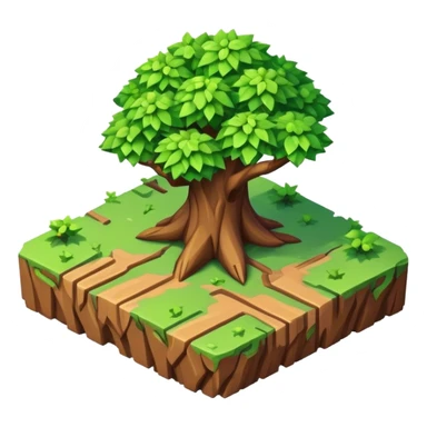 StarCraft-inspired, isometric rugged terrain tree sticker