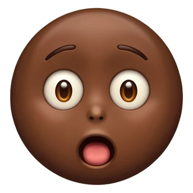 brown surprised face emoji sticker