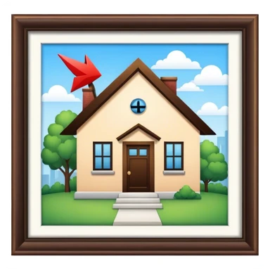 Stock market arrow behind the house sticker