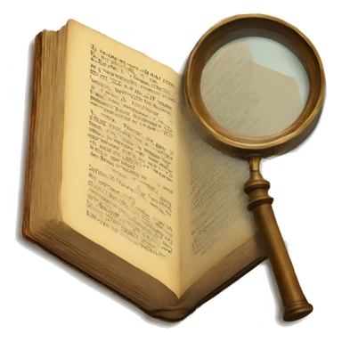 vintage book with magnifying glass sticker