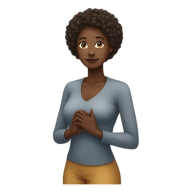black african women standing with hands in shap of heart in front of her sticker
