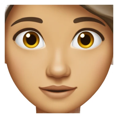 Brown hair brown eyes and brown eyebrows are white skim sticker