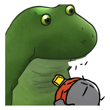 Cocodrile with a bomb sticker