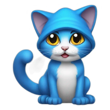 Smurf cat blue mushroom sticker