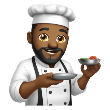 Black Chef with a beard cooking  sticker