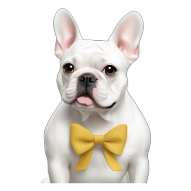 Fashion white FRENCH BULLDOG with fashion model sticker