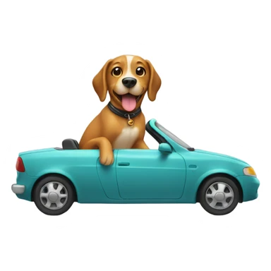 Dog riding in a car sticker