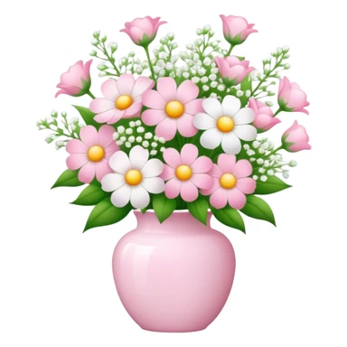 vase of flowers with baby’s breath sticker