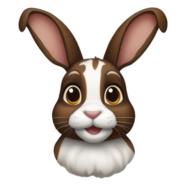 Brown and black harlequin rabbit sticker