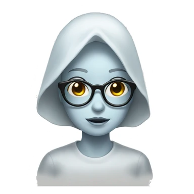 Sheet ghost girl with glasses  sticker