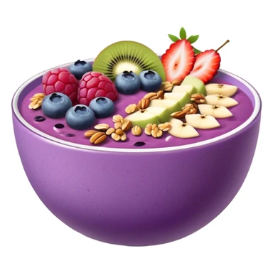 purple smoothie bowl with fruits and granola sticker
