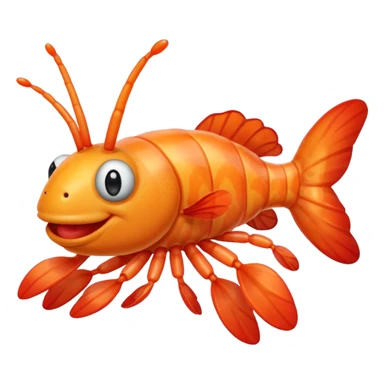 Shrimp upside down as a clown sticker