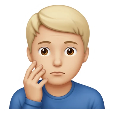 Persona indecisa tocándose la barbilla. sticker