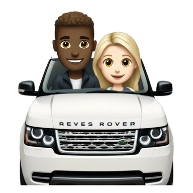 White girl and white boy sitting in white Range Rover  sticker