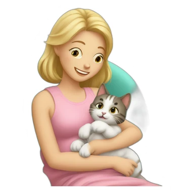 Cat babysitting a baby sticker