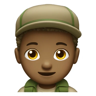 Baby boy wearing khaki green clothes emoji sticker