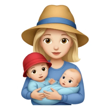 Mother with Hats with her baby sticker