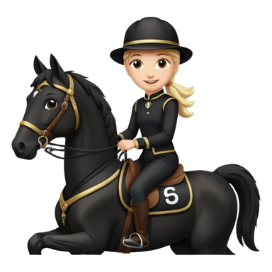 girl racing riding horse wearing racing cloth black with number sticker