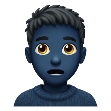 terrified boy in a dark blue sweater sticker