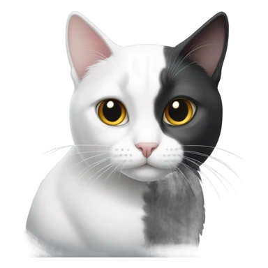white cat with gray and black cat  sticker