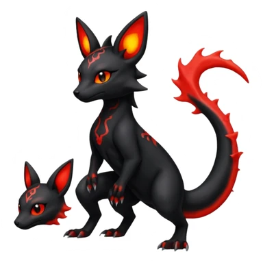 Edgy gothic dark magma-Salandit-Umbreon-Litten-hybrid-fusion (full body) sticker