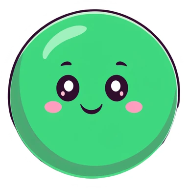 planet with misty smoky atmosphere and a cute happy face with big eyes sticker