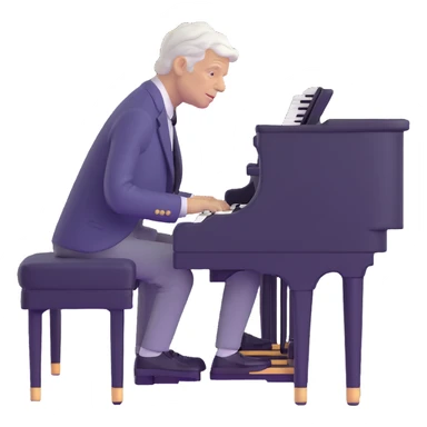 George Plimpton playing the piano sticker
