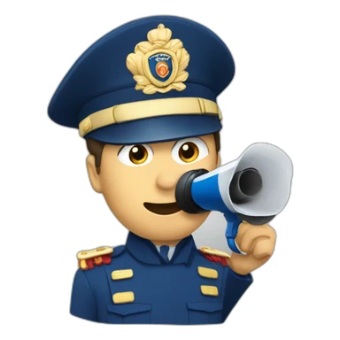 French gendarme with a megaphone sticker