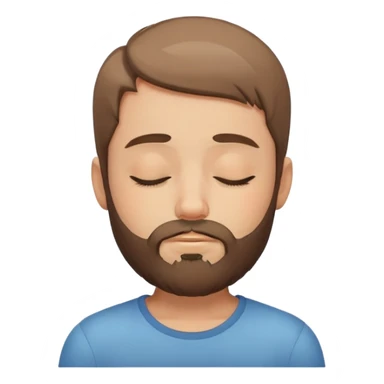 bearded boy in closed eyes sticker