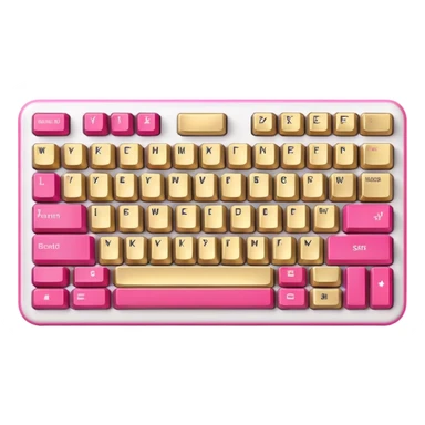 Computer keyboard with gold color F3BA2F and pink-red color FE0054 sticker
