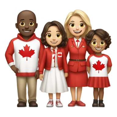 Show me a family of proud Canadians  sticker