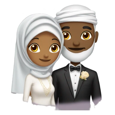 Black Hijabi woman and Desi Muslim man wedding sticker