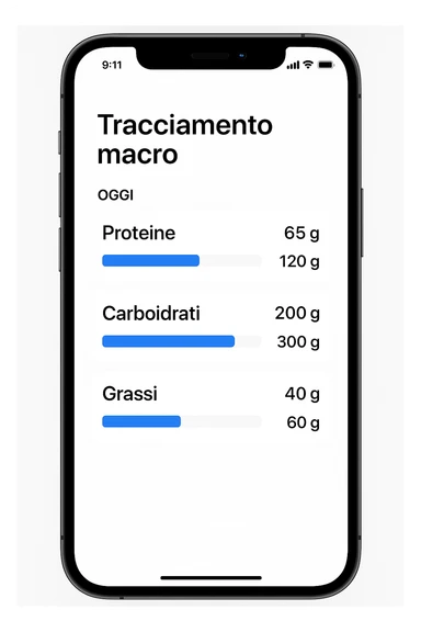 Tracking di macros alimentari su iphone in italiano sticker