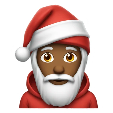 man wearing santa hat with hoodie sticker