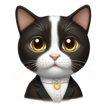 Tuxedo cat with brown hair girl sticker