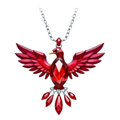 ruby pendant pulsing with cosmic light, like a phoenix’s spark sticker